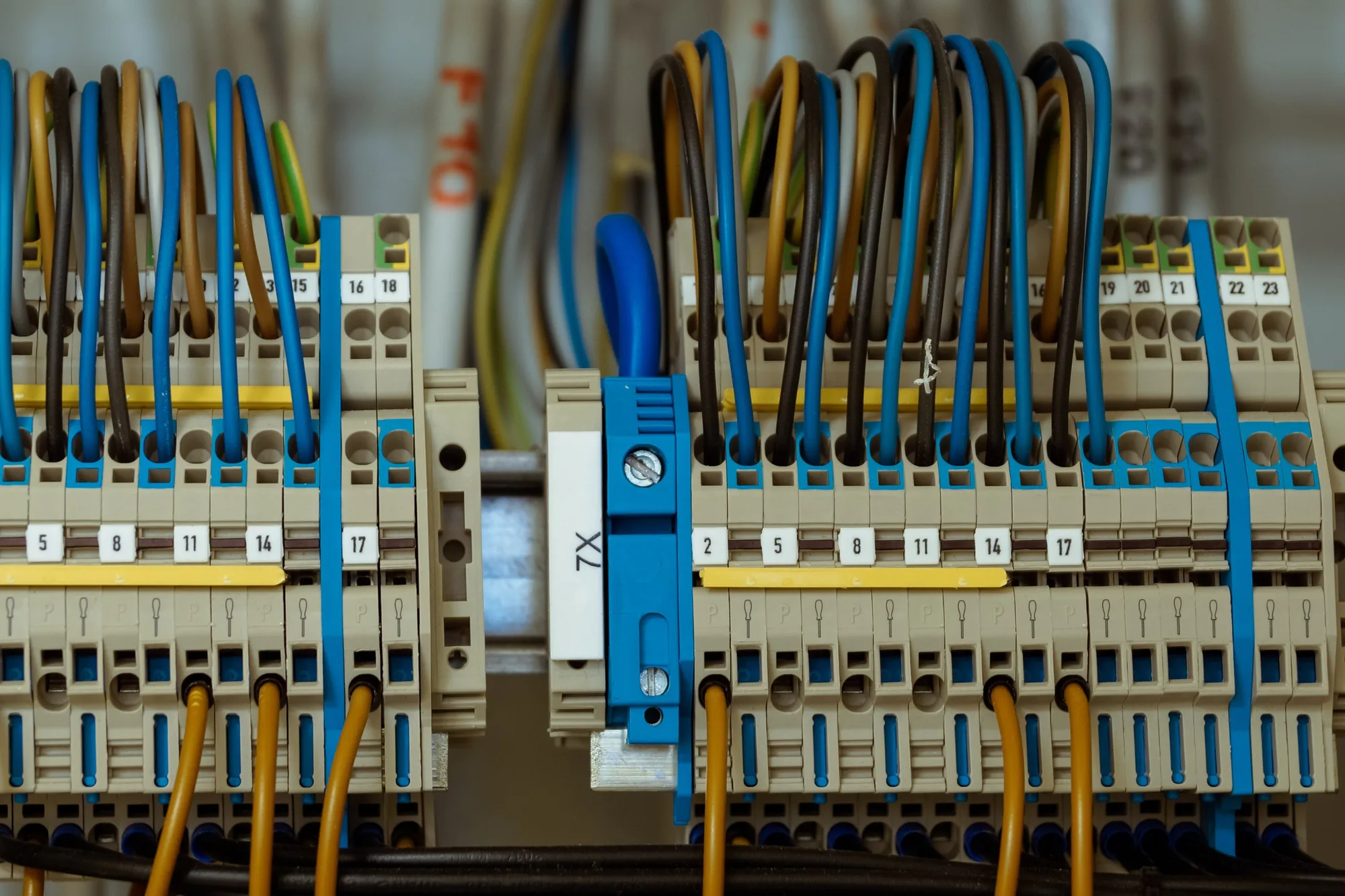 Professional electrician completing electrical work