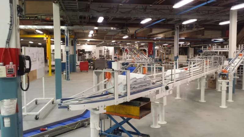 Electrical installation work on an industrial project floor