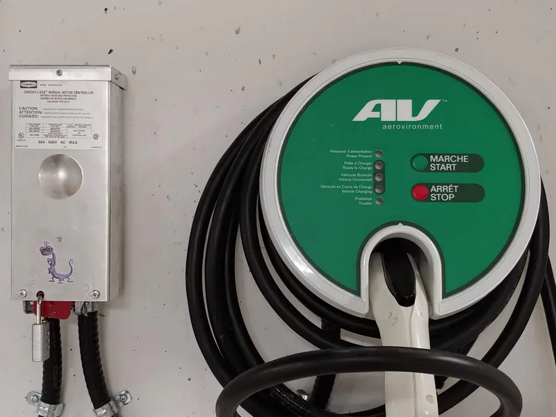 Commercial parkade EV charging equipment installation