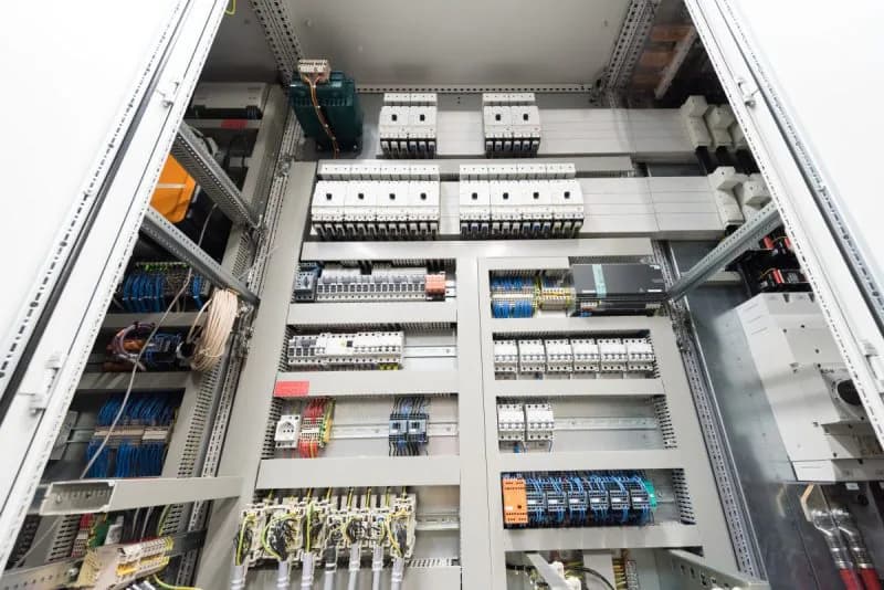 Organized commercial electrical control cabinet installation