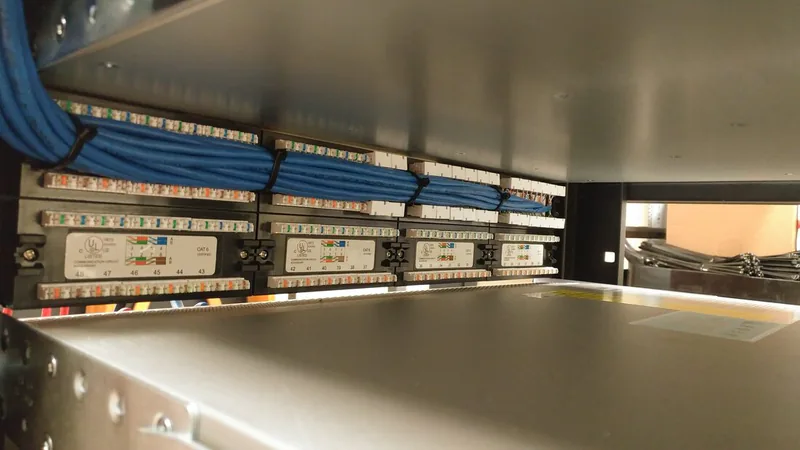 Structured cabling racks in a commercial facility
