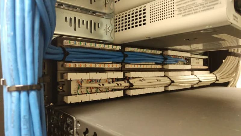 Commercial network and electrical rack installation
