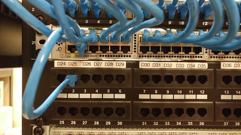 Organized structured cabling installation in a communications room