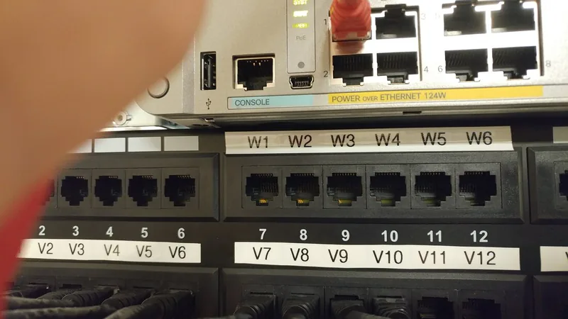 Completed commercial rack cabling and power work