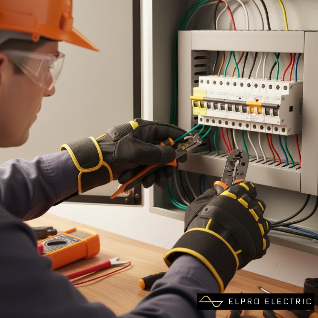 Vancouver Electrician working on electrical panel